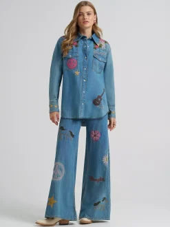 Online Lainey Wilon x Ebroidered hirt Damen Blusen Und Hemden|Oberteile