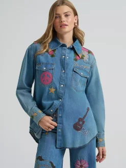 Online Lainey Wilon x Ebroidered hirt Damen Blusen Und Hemden|Oberteile