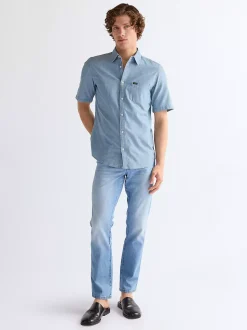 New Reguar hort eeve Chabray hirt Herren Hemden