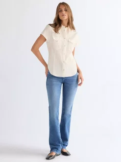 Outlet lim Lightweight tylized Wetern hirt Damen Blusen Und Hemden