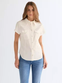 Outlet lim Lightweight tylized Wetern hirt Damen Blusen Und Hemden