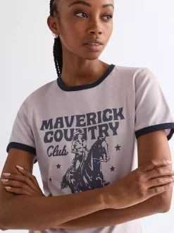 Hot i Ringer Tee Damen T-Shirts Und Poloshirts|Oberteile