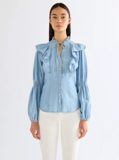 Online i Roance ightweight Boue Damen Blusen Und Hemden