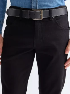 Stitched Leather Belt Herren Gürtel