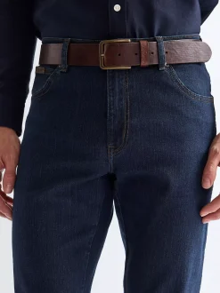 Discount Structured Leather Belt Herren Gürtel